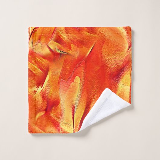 Zwakke textuur zeer satijn, veel roodachtig gouden bad handdoek (Wasdoekje)