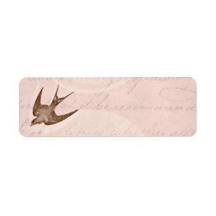  zwaluw Illustratie - Antiek vogel van 1800 Etiket