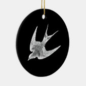  zwaluw Illustratie - Antiek vogel van 1800 Keramisch Ornament (Rechts)