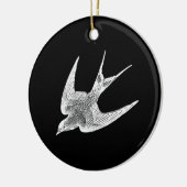  zwaluw Illustratie - Antiek vogel van 1800 Keramisch Ornament (Links)