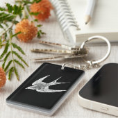 zwaluw Illustratie - Antiek vogel van 1800 Sleutelhanger (Voorkant Rechts)