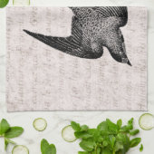 zwaluw Illustratie - Antiek vogel van 1800 Theedoek (Gevouwen)