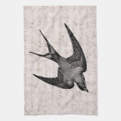 zwaluw Illustratie - Antiek vogel van 1800 Theedoek (Verticaal)