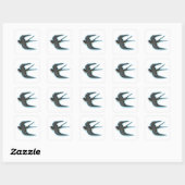 Zwaluw Vogel Vliegend Vierkante Sticker (Vel)