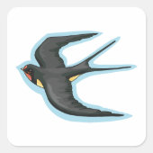 Zwaluw Vogel Vliegend Vierkante Sticker (Voorkant)