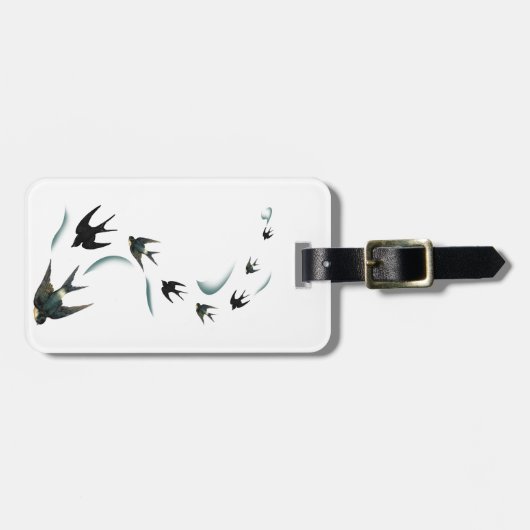  zwaluw-vogelkunst bagagelabel (Voorkant horizontaal)