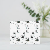 zwaluw-vogelkunst briefkaart (Staand voorkant)