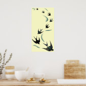  zwaluw-vogelkunst poster (Keuken)
