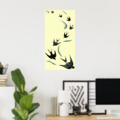  zwaluw-vogelkunst poster (Thuiskantoor)