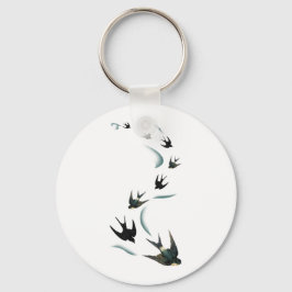  zwaluw-vogelkunst sleutelhanger
