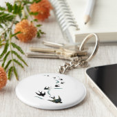  zwaluw-vogelkunst sleutelhanger (Zijkant)