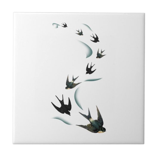 zwaluw-vogelkunst tegeltje (Voorkant)