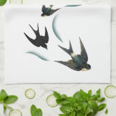 zwaluw-vogelkunst theedoek (Gevouwen)