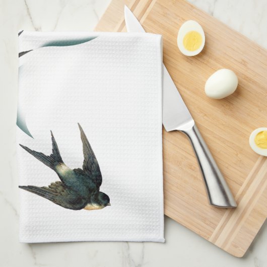 zwaluw-vogelkunst theedoek (Quarter Fold)