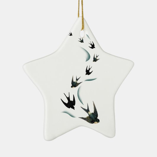 zwaluw-vogels Art Star Ornament (Rechts)