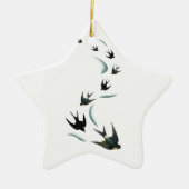 zwaluw-vogels Art Star Ornament (Voorkant)