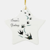 zwaluw-vogels Art Star Ornament (Achterkant)