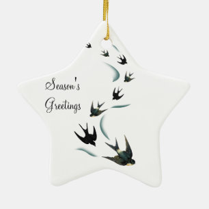  zwaluw-vogels Art Star Ornament