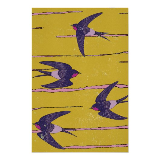 Zwaluw Vogels Perfect Poster (Voorkant)