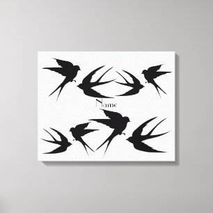 Zwaluw Vogels Silhouetten Thunder_Cove Canvas Afdruk