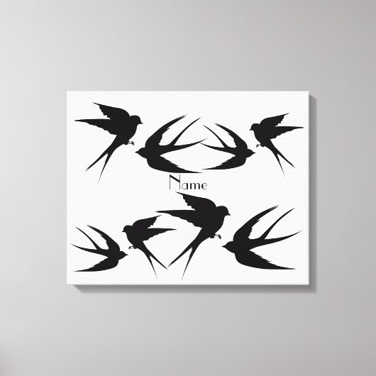 Zwaluw Vogels Silhouetten Thunder_Cove Canvas Afdruk (Voorkant)