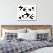 Zwaluw Vogels Silhouetten Thunder_Cove Canvas Afdruk (Insitu (Slaapkamer))
