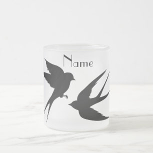 Zwaluw Vogels Silhouetten Thunder_Cove Matglas Koffiemok