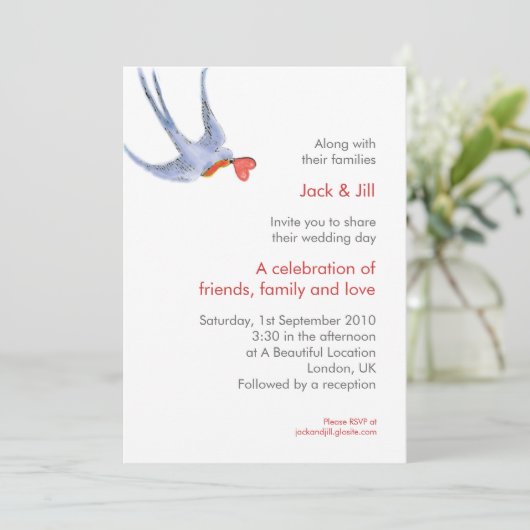 Zwaluwen 5x7 kaart (Staand voorkant)