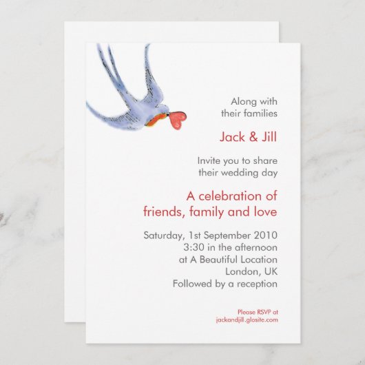 Zwaluwen 5x7 kaart (Voorkant / Achterkant)