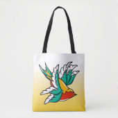 Zwaluwen geïnspireerd op traditioneel tattoo tote bag (Voorkant)
