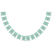 Zwaluwstaart Vlaggenlijn - Turquoise Achtergrond G