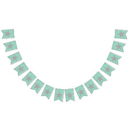 Zwaluwstaart Vlaggenlijn - Turquoise Achtergrond G Vlaggetjes