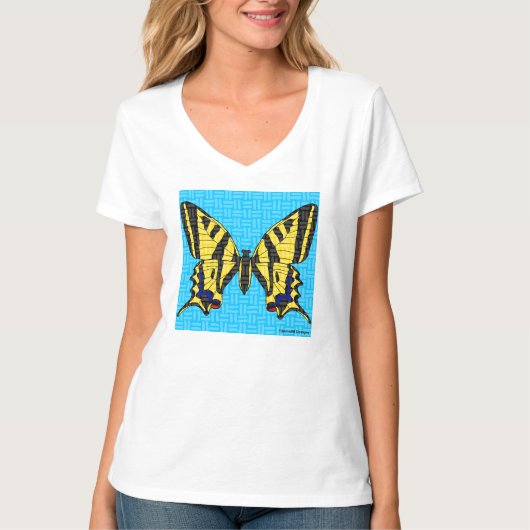 Zwaluwstaart (wit) - Dames Basic V T-Shirt (Voorkant)