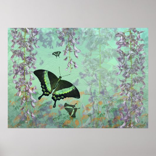 Zwaluwstaart Zomerprint Poster (Voorkant)