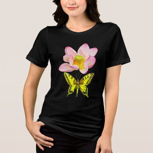 Zwaluwstaartvlinder figuur Tri-Blend shirt (Voorkant)