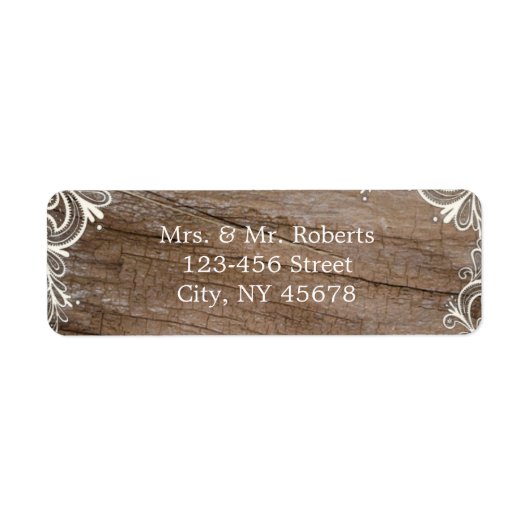  zwammen blazen houten kant bruiloft land etiket (Voorkant)