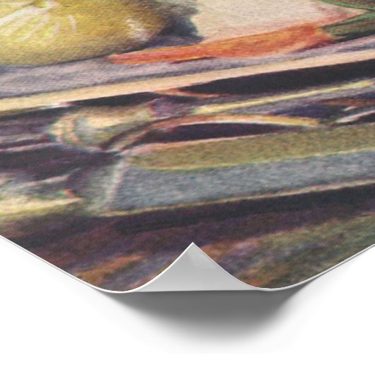  zwammen met groene bonen en aardappelen poster (Hoek)