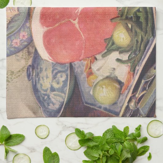  zwammen met groene bonen en aardappelen theedoek (Gevouwen)