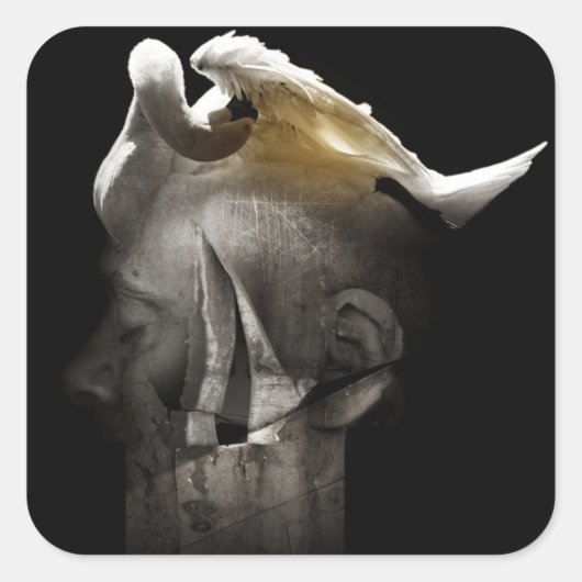 Zwan 2013 vierkante sticker (Voorkant)