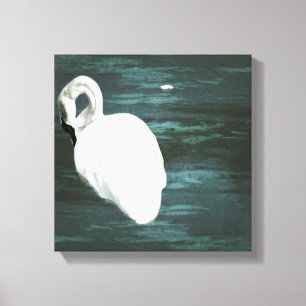 Zwan bij de Pond Canvas Afdruk