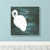 Zwan bij de Pond Canvas Afdruk (Insitu (Houten vloer))