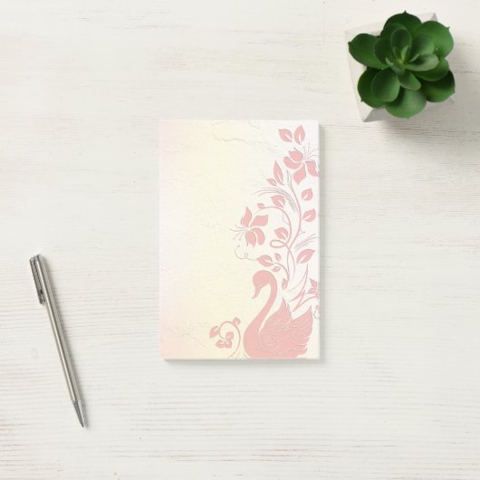 Zwan en bloemen post-it® notes (Kantoor)