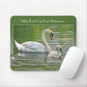 Zwan en Cygnet in water Muismat (Met muis)