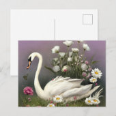 Zwan in een tuin uitnodiging briefkaart (Voorkant / Achterkant)