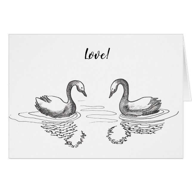 Zwan in inkt. (Voorkant Horizontaal)