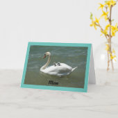 Zwan met babyKaart Moederdag Kaart (Gele Bloem)