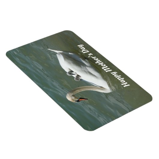 Zwan met baby's Flexibele fotomagneet Magneet (Rechterzijde)