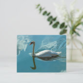 Zwan met denkbeelden over wolken briefkaart (Staand voorkant)