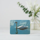 Zwan met denkbeelden over wolken visitekaartje (Staand voorkant)