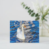 Zwan met reflecties briefkaart (Staand voorkant)